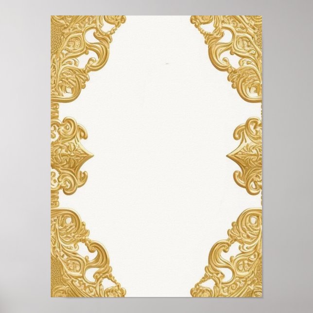 Poster Personalizado de Fundo do Modelo Dourado (Frente)