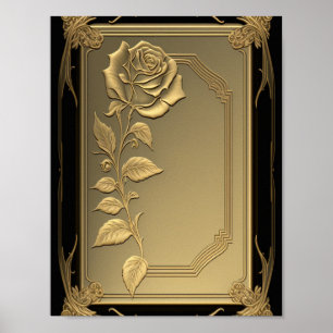 Poster Personalizado de Fundo do Modelo Dourado