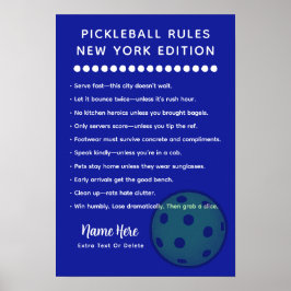 Pôster Personalizado de Pickleball Edição Nova Yor