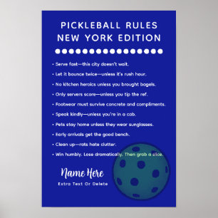 Pôster Personalizado de Pickleball Edição Nova Yor