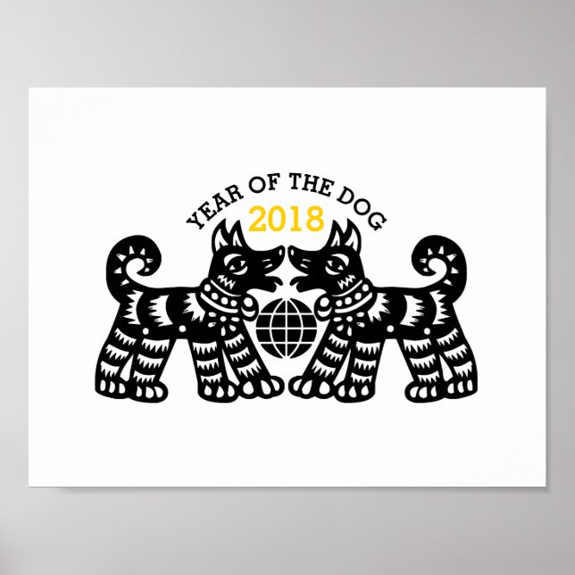 Poster Personalizado do Ano 2018 do Cachorro Terre (Frente)