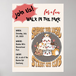 Poster personalizado do clube de gatos de rua