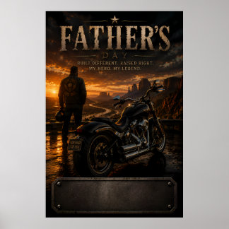 Pôster Personalizado do Dia do Pai com Motoqueiro