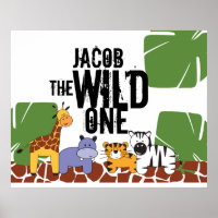Pôster Personalizado do Wild One, Animais da Savan