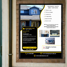 Poster Personalizado em Estado Real Amarelo Negro Profiss