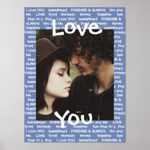 Pôster Personalizado este Casal Azul "Ame-te"