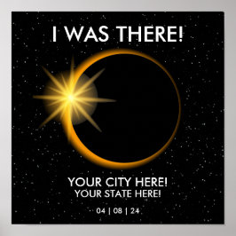 Poster Personalizado Eu Estava Lá, Solar Eclipse Souvenir