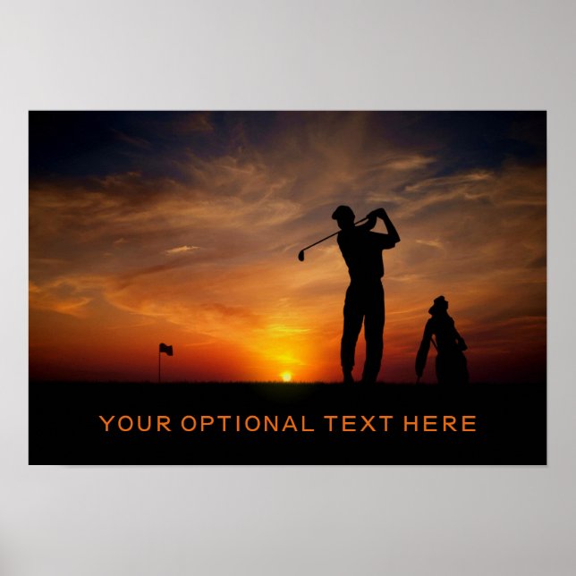 Poster personalizado Golfer Sunset (Frente)