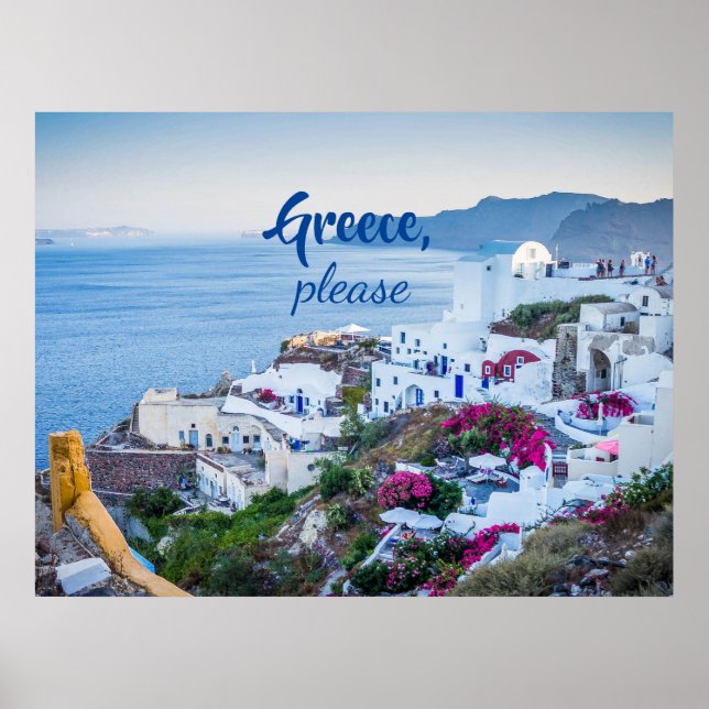 Poster Personalizado / Grécia por favor/ Santorini (Frente)