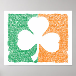 Poster personalizado irlandês Shamrock