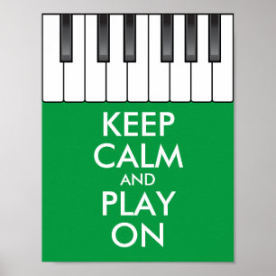 Pôster Personalizado MANTENHA piano do teclado da CALMA e