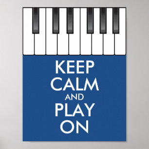 Pôster Personalizado MANTENHA piano do teclado da CALMA e