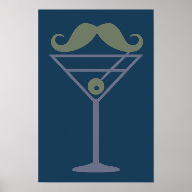Poster personalizado Martini Mustache (Frente)