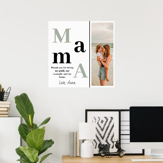 Poster personalizado - Mensagem e foto adoráveis (Escritório em casa)