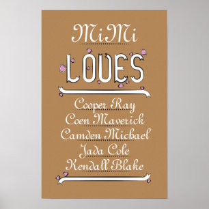 Poster PERSONALIZADO MiMi AMA seus netos