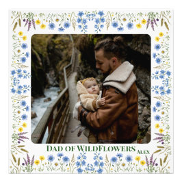 Pôster Personalizado Pai e Filha com Foto e Flor S