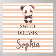 Poster Personalizado Panda Fofo Sonhos Doces