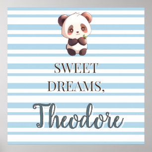 Poster Personalizado Panda Fofo Sonhos Doces