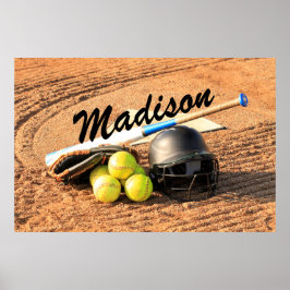 Poster personalizado para jogadores de softball Fa