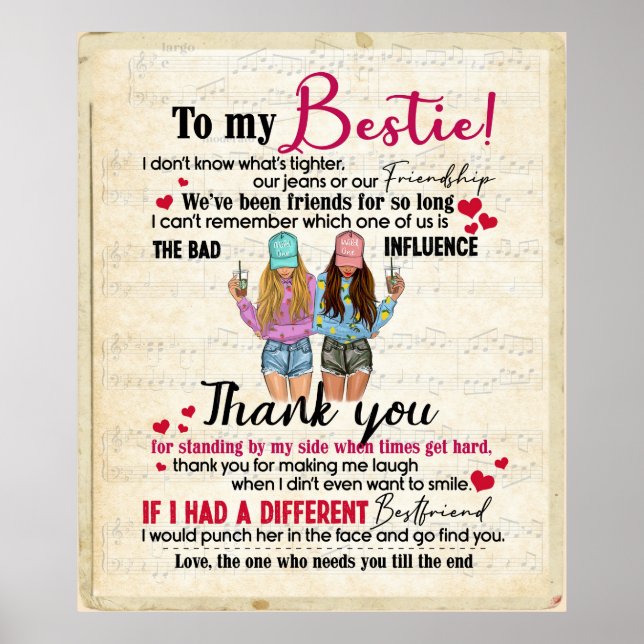 Poster Personalizado Para Meu Bestie (Frente)