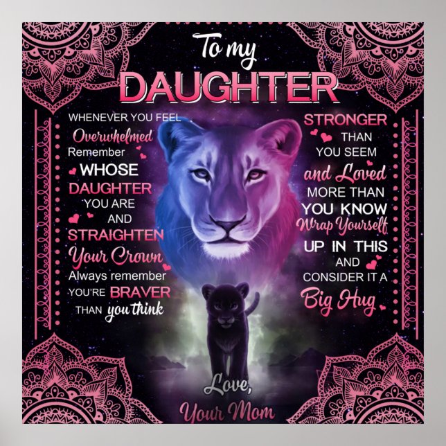 Poster Personalizado Para Meu Cobertor De Filha, (Frente)