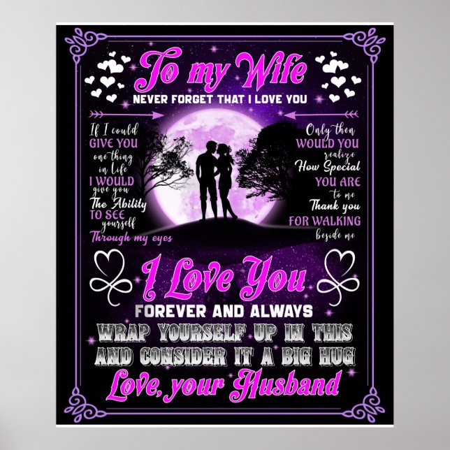 Poster Personalizado Para Minha Esposa Em Aberto (Frente)