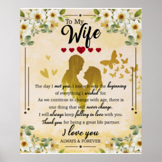 Poster Personalizado Para Minha Esposa Em Aberto