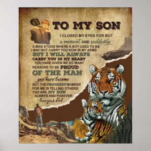 Poster Personalizado Para O Meu Filho Tigre, Letra Love
