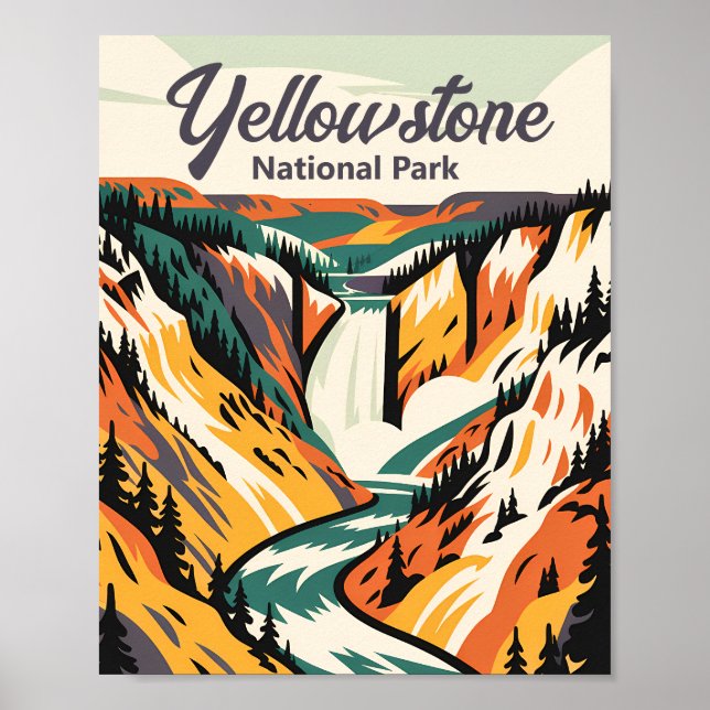 Poster Personalizado Parque Nacional de Yellowstone Lower (Frente)