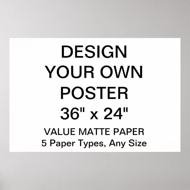 Poster personalizado personalizado de 36" x 24" (Frente)