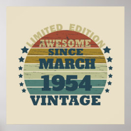 Poster Personalizado setenta vintage aniversário de 70 an