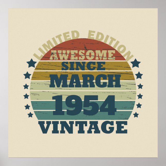 Poster Personalizado setenta vintage aniversário de 70 an (Frente)