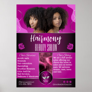 Poster Personalizar a Frente da Sala de Beleza Afro-Ameri