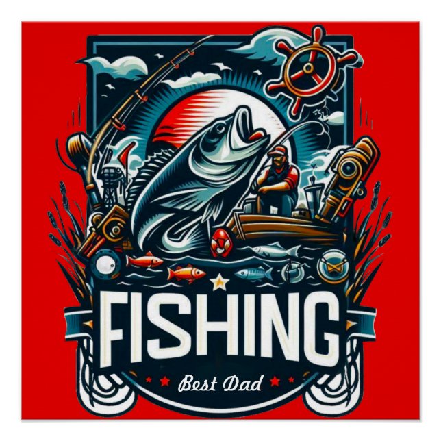 Pôster Personalizar a poster de pesca (Frente)