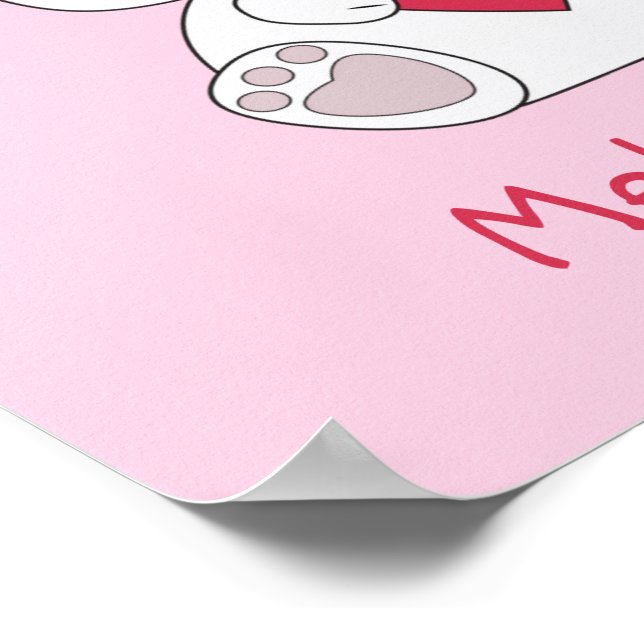 Pôster Personalizar Boneco Branco Bonito Menina do Coraçã (Borda)