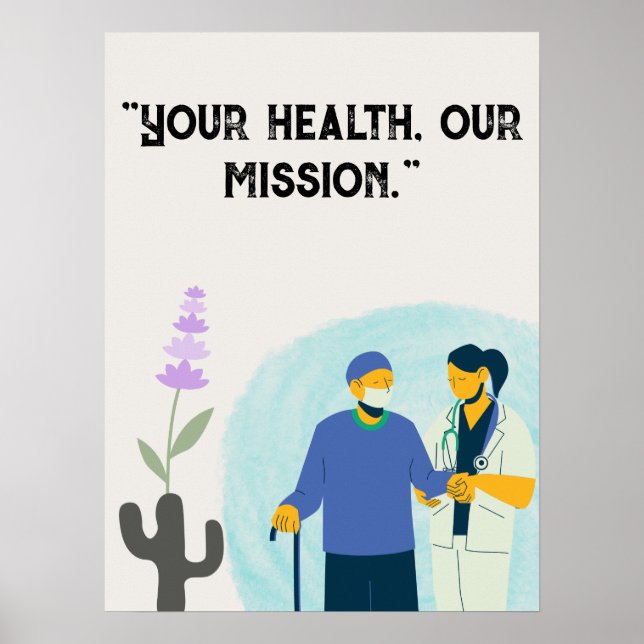 Poster Personalizar citações para hospital, centro médico (Frente)