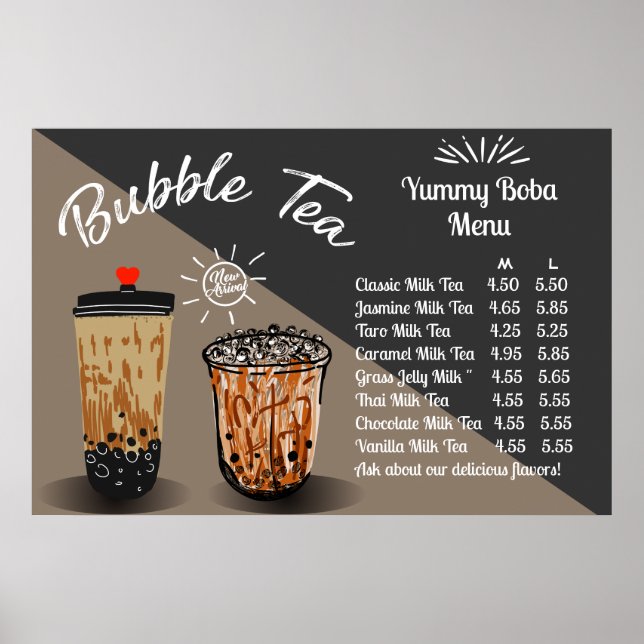 Poster Personalizar Compro de Rosquinha de Chá Boba de Bo (Frente)