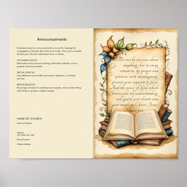 Poster Personalizar e Baixar Boletins de Igreja (Frente)