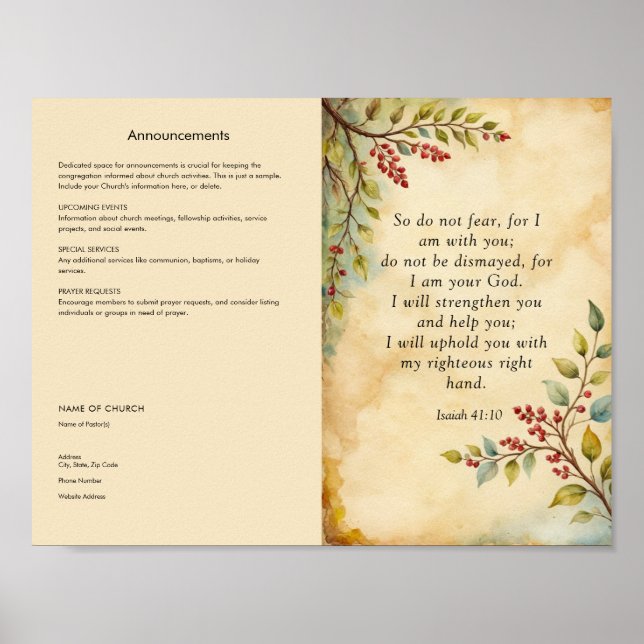 Poster Personalizar e Transferir Boletim da Igreja (Frente)