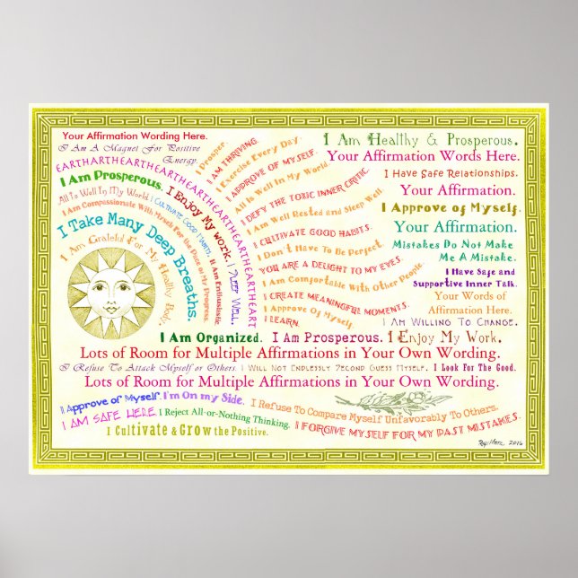 Poster Personalizar esta Afirmação do Sol (Frente)