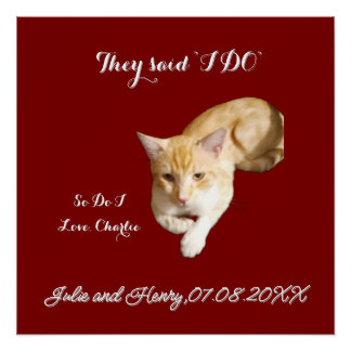Pôster Personalizar Foto de Gato Ginger no Casamento com