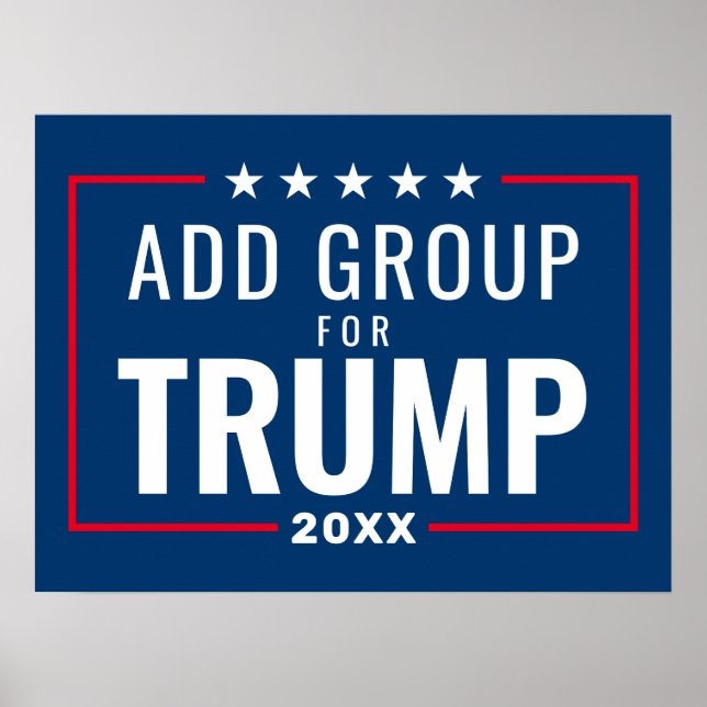 Poster Personalizar grupo para Trump 2024 - vermelho bran (Frente)
