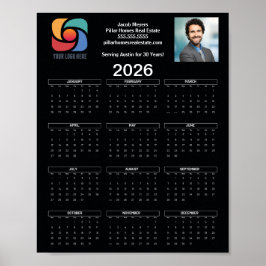 Poster Personalizar logotipo comercial no calendário da e