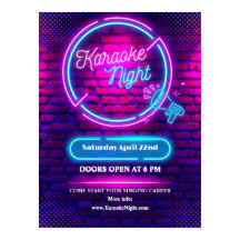 Personalizar Neon Karaoke Tamanho Pequeno da Noite