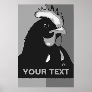 Poster PERSONALIZAR o Pop de Arte Preta e Branca de TI