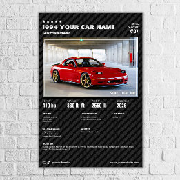 Poster Personalizar Placa de Exposição de Carro - Textura