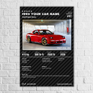 Poster Personalizar Placa de Exposição de Carro - Textura
