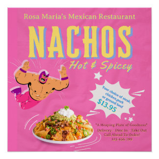 Pôster Personalizar Promoção de Nachos de Restaurante Mex