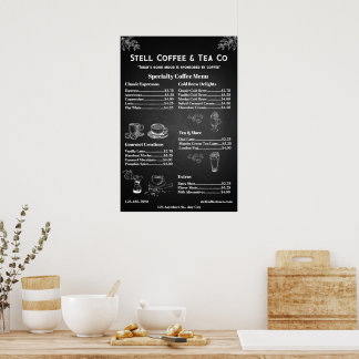 Poster Personalizar Quadro de Preços de Café Genérico 