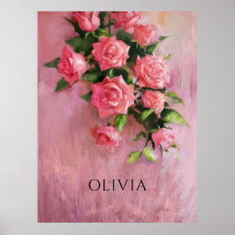 Poster Personalizar um Sonho em tons de rosa